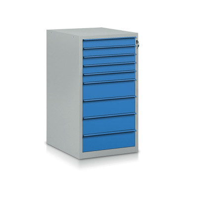 Tool cabinet with 9 drawers mm. 550Lx665Dx1000H. Grey/blue.