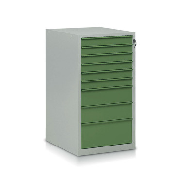 Tool cabinet with 9 drawers mm. 550Lx665Dx1000H. Grey/green.