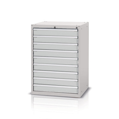 A925GC Tool cabinet with 9 drawers mm. 717Lx600Dx1000H. Light grey.