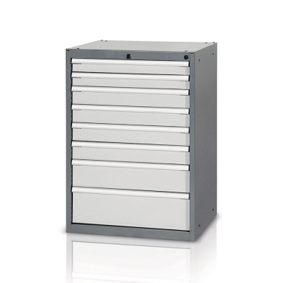 A920GSC Tool cabinet with 8 drawers mm. 717Lx600Dx1000H. Dark grey-light grey.