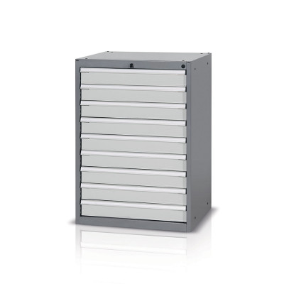 Tool cabinet with 9 drawers mm. 717Lx600Dx1000H. Dark grey-light grey.
