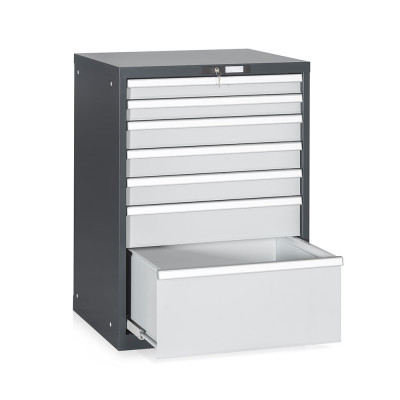 7-drawer telescopic extraction tool cabinet mm. 717Lx725Dx1000H. Colour Anthracite/light grey.