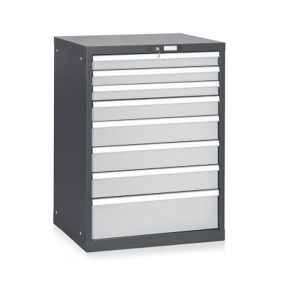 AH522ANGC 8-drawer telescopic extraction tool cabinet mm. 717Lx725Dx1000H. Colour Anthracite/light grey.