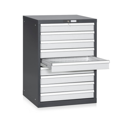 AH525ANGC 9-drawer telescopic extraction tool cabinet mm. 717Lx725Dx1000H. Colour Anthracite/light grey.