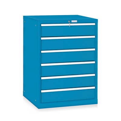 Telescopic extraction tool cabinet 6 drawers mm. 717Lx725Dx1000H. Blue colour.