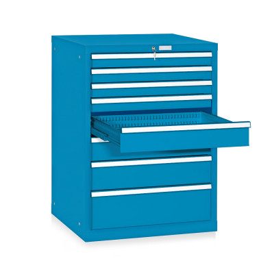 AH505BCBC 8-drawer telescopic extraction tool cabinet mm. 717Lx725Dx1000H. Blue colour.
