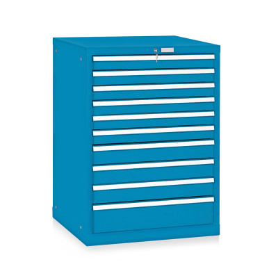 9-drawer telescopic extraction tool cabinet mm. 717Lx725Dx1000H. Blue colour.
