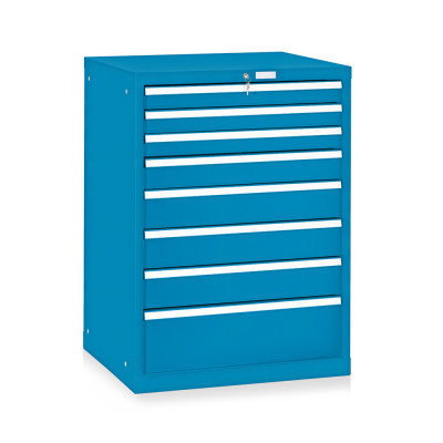 8-drawer telescopic extraction tool cabinet mm. 717Lx725Dx1000H. Blue colour.