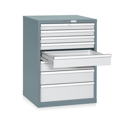 8-drawer telescopic extraction tool cabinet mm. 717Lx725Dx1000H. Dark grey/light grey.