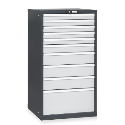 10-drawer telescopic extraction tool cabinet mm. 717Lx725Dx1325H. Colour Anthracite/light grey.