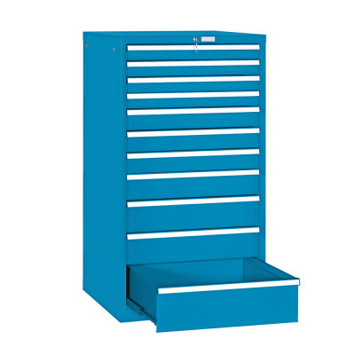 11-drawer telescopic extraction tool cabinet mm. 717Lx725Dx1325H. Blue colour.