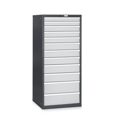 12-drawer telescopic extraction tool cabinet mm. 717Lx725Dx1625H. Colour Anthracite/light grey.