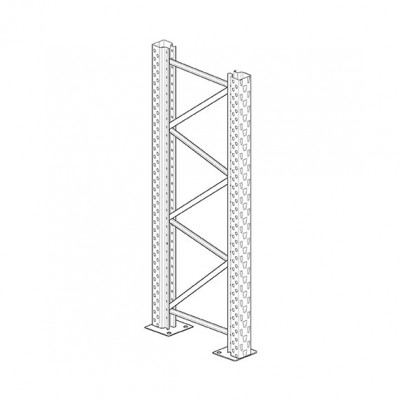 Shelving side series 45 hose connectors. Sizes: mm 3700Hx500L.