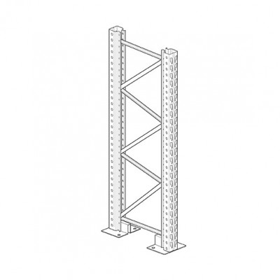 Pallet rack side 85 in steel sheet metal series 85-110. Sizes: mm 3300Hx600L.