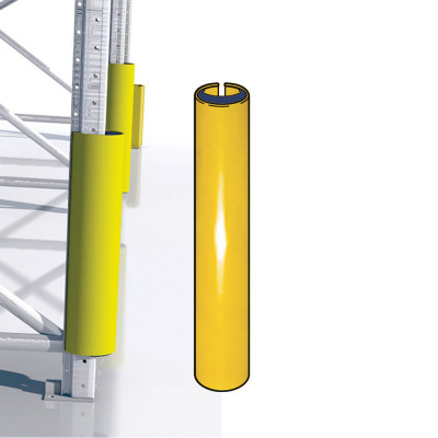 Bumpers for pallet shelving uprights mm.  diameter 110x600H. Yellow