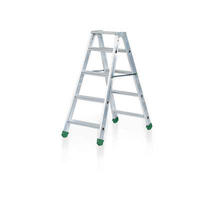 Double step ladder in aluminium 4+4 steps.