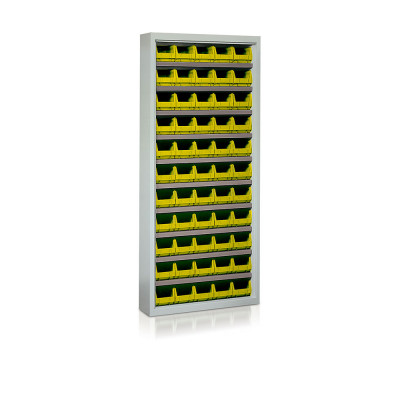 P152G Shelf with 55 containers yellow mm. 840Lx270Dx2000H.
