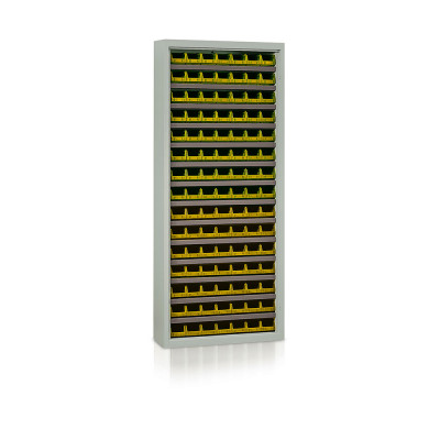 P154G Shelf with 105 containers yellow mm. 840Lx270Dx2000H.