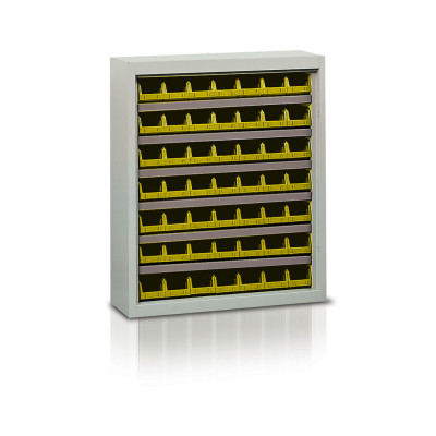 Shelf with 49 containers yellow mm. 840Lx270Dx990H.