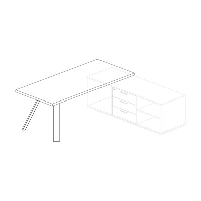 Scrivania mm 2000x900 per mobile servizio. Eucalipto