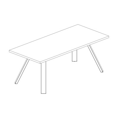 Scrivania mm 2000x900x760h. Eucalipto