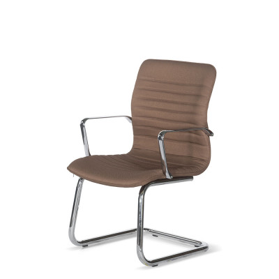 D2203/20 Auriga fixed chair, low backrest and cappuccino fabric covering.