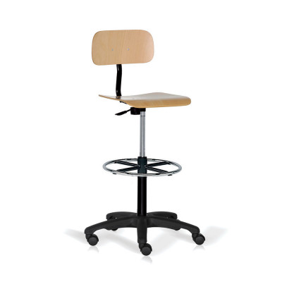 Stool with beech backrest 550/810H.