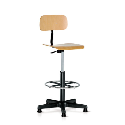 Sgabello faggio su pattini mm 530/790h