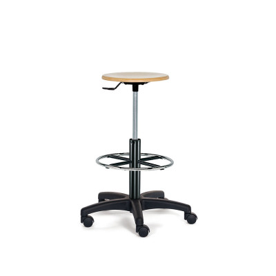 Sgabello faggio su ruote mm 530/790h