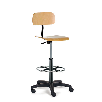 Sgabello faggio su ruote mm 530/790h