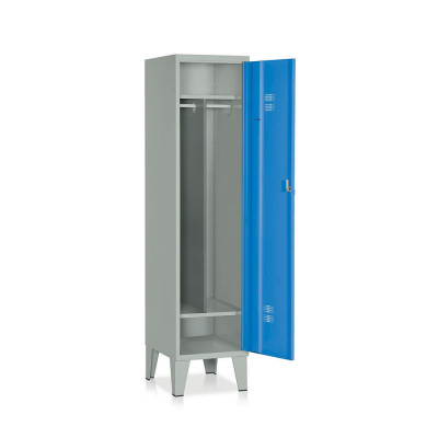 E526GB Locker 1 compartment with partition and shoe rack mm. 415Lx500Dx1800H. Grey/blue.