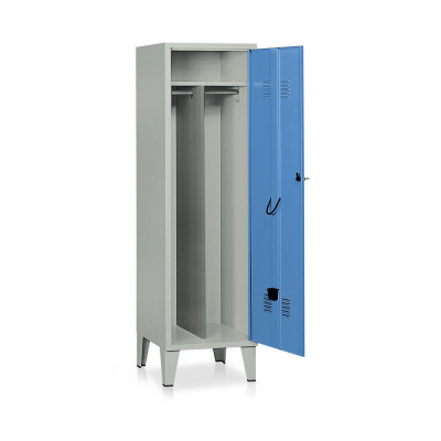 E348GB Locker with 1 compartment with partition mm. 515Lx500Dx1800H. Grey-blue.