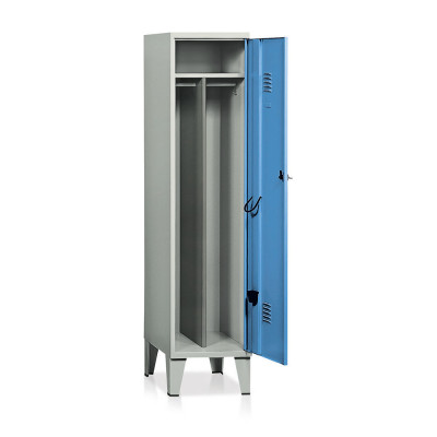 Spogliatoio 1 posto con tramezza mm 415x500. Grigio/Blu