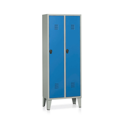 E335GB Locker 2 compartments mm. 690Lx330Dx1800H. Grey/blue.