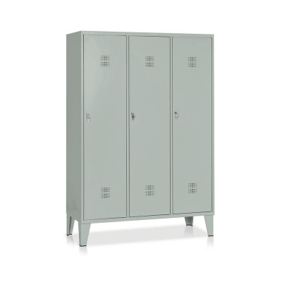 Spogliatoio 3 posti con tramezza. Grigio