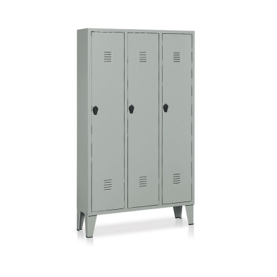 E336 Locker 3 compartments mm. 1020Lx330Dx1800H. Grey.