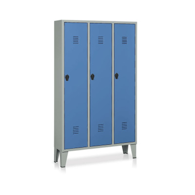 E336GB Locker 3 compartments mm. 1020Lx330Dx1800H. Grey/blue.