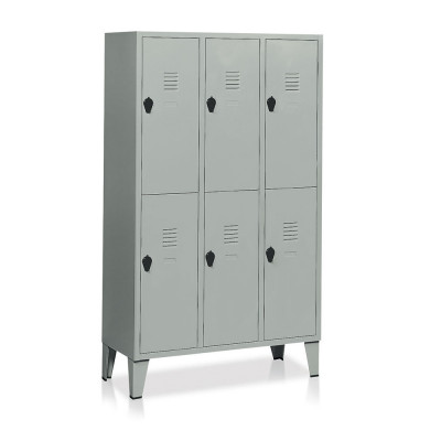 Locker 6 compartments mm. 1020Lx500Dx1800H. Grey.