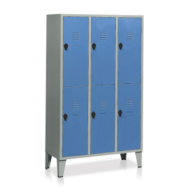 Locker 6 compartments mm. 1020Lx500Dx1800H. Grey/blue.