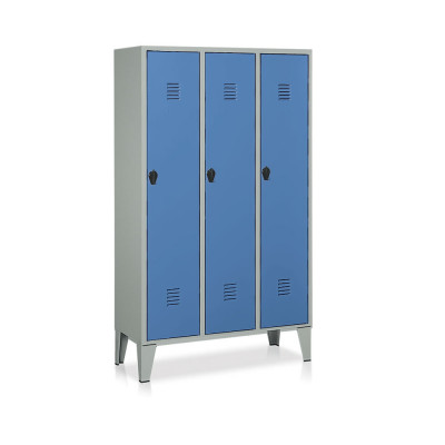 Locker 3 compartments mm. 1020Lx500Dx1800H. Grey/blue.