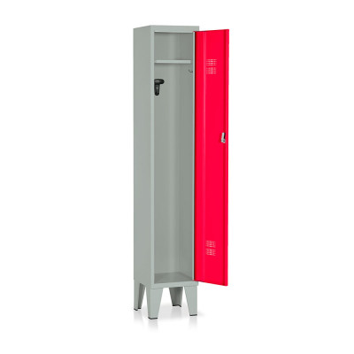 E500GR Locker 1 compartment mm. 315Lx330Dx1800H. Grey/red.