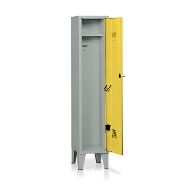 Locker 1 compartment mm. 360Lx330Dx1800H Grey/yellow.