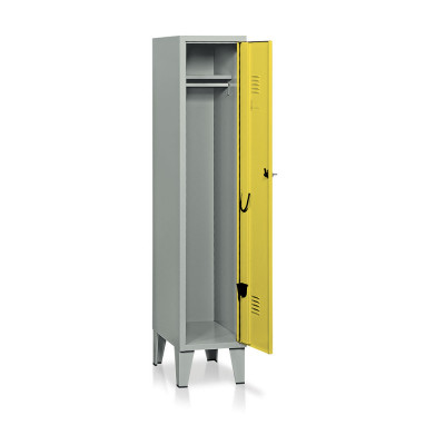 Locker 1 compartment mm. 360Lx500Dx1800H. Grey/yellow.
