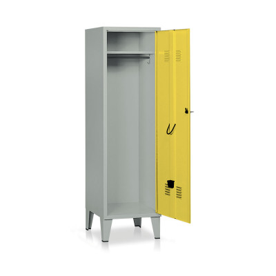 Locker 1 compartment mm. 515Lx500Dx1800H. Grey/yellow.