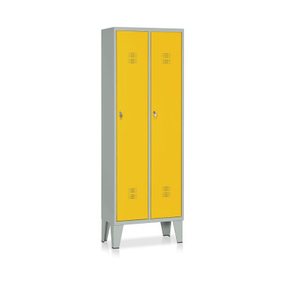 E502GG Locker 2 compartments mm. 610Lx330Dx1800H. Grey/yellow.
