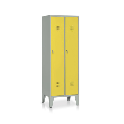 E512GG Locker 2 compartments mm. 610Lx500Dx1800H. Grey/yellow.