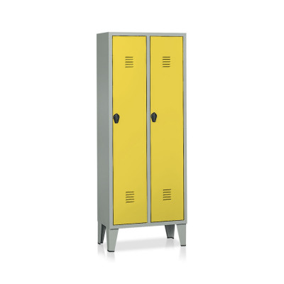 Locker 2 compartments mm. 690Lx330Dx1800H. Grey/yellow.