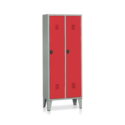 Locker 2 compartments mm. 690Lx330Dx1800H. Grey/red.