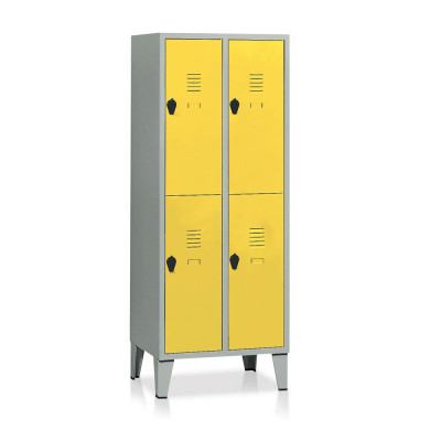 E390GG Locker 4 compartments mm. 690Lx500Dx1800H. Grey/yellow.