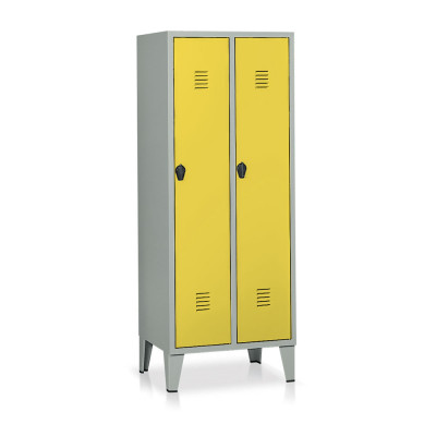 Locker 2 compartments mm. 690Lx500Dx1800H. Grey/yellow.